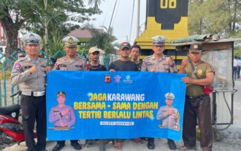 Satlantas Polres Karawang Serukan Pemilu Damai dan Kamseltibcarlantas