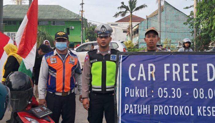 Satlantas Polres Karawang Terapkan Rekayasa Arulin saat Gelaran CFD