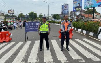 Satlantas Polres Karawang Terapkan Rekayasa Arulin saat Gelaran CFD