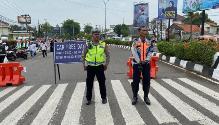 Satlantas Polres Karawang Terapkan Rekayasa Arulin saat Gelaran CFD