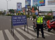 Satlantas Polres Karawang Rutin Lakukan Rekayasa Arulin saat Car Free Day