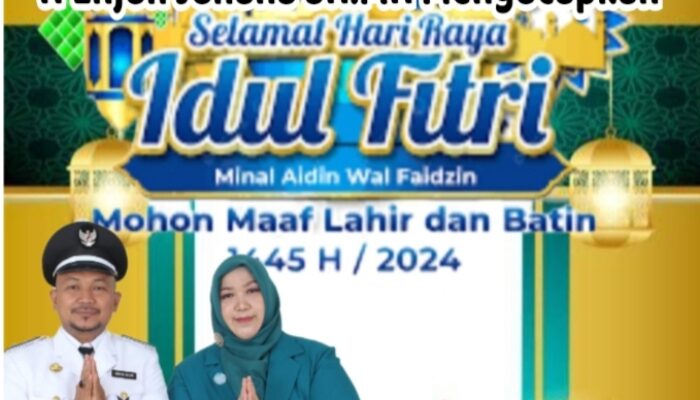 Kades Pancawati H.Enjuh Juhana SH.MH laksana mutiara penuh makna kata bijak mengucapkan selamat hari raya idul Fitri