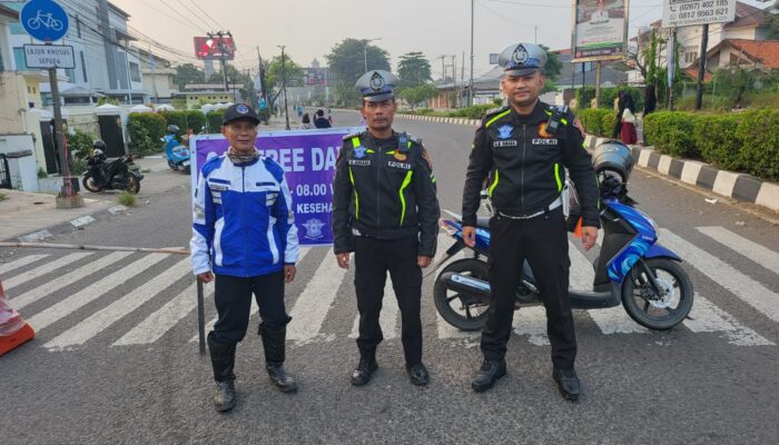Satlantas Polres Karawang Terapkan Rekayasa Arus Lalu Lintas saat Car Free Day