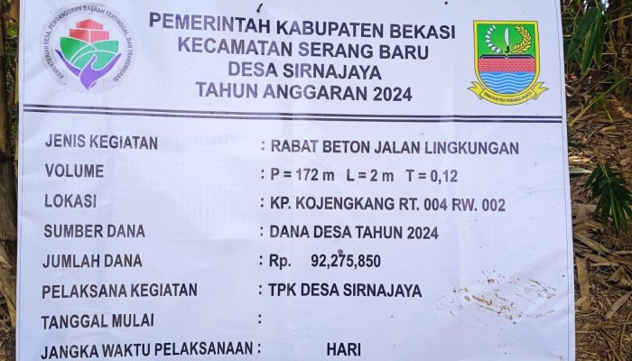 Diduga tidak sesuai spek Dalam Pengerjaan Proyek Jalan Lingkungan di Kampung Kujengkang, Desa Sirnajaya