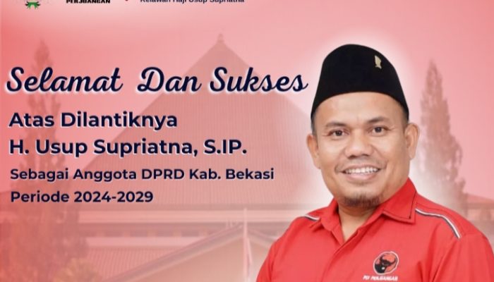 H Supriatna S.IP dari Partai PDI-P setelah dilantik menjadi Anggota DPRD Bekasi Siap menjalankan tugas dengan Amanah