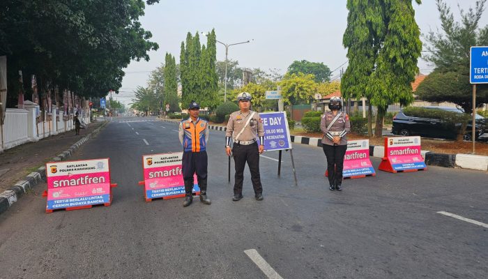 Polantas Hadirkan Kenyamanan saat Kegiatan Car Free Day di Karawang