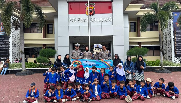 Edukasi Polantas di Karawang, Kenalkan Fungsi Kepolisian Kepada Anak Usia Dini