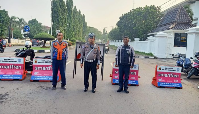 Sat Lantas Polres Karawang Hadirkan Kenyamanan saat Kegiatan Car Free Day