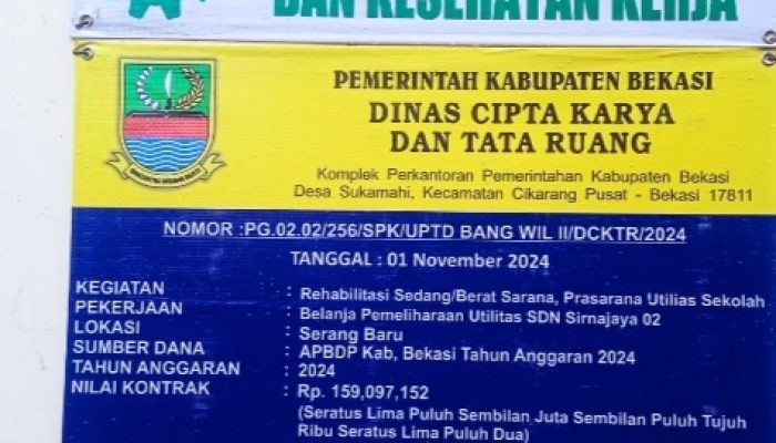Di duga Pemasangan Paving Blok di SDN Sirnajaya 2 Serang Baru Bekasi asal jadi