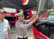 Sambut Natal dan Tahun Baru, Satlantas Polres Karawang Uji Kelayakan Otobus