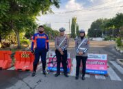 Satlantas Polres Karawang Atur Arulin saat Car Free Day di Hari Weekend