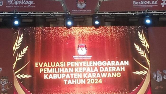 Komisi Pemilihan Umum (KPU) Karawang menggelar rapat evaluasi 2024 .