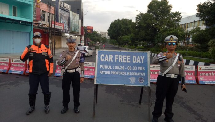Satlantas Polres Karawang Rekayasa dan Atur Arulin saat Car Free Day