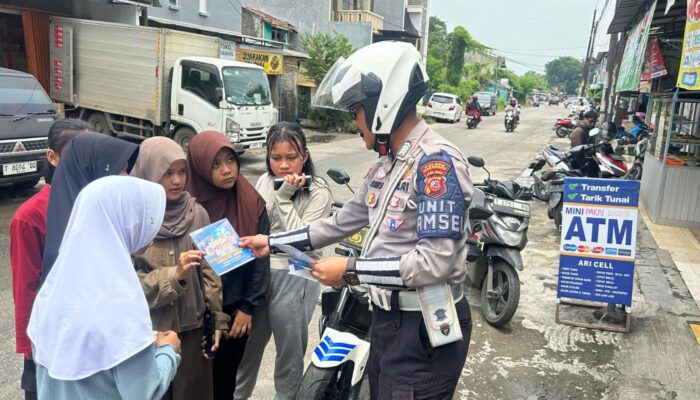 Satlantas Polres Karawang Sosialisasi Ops Keselamatan Lodaya Kepada Remaja