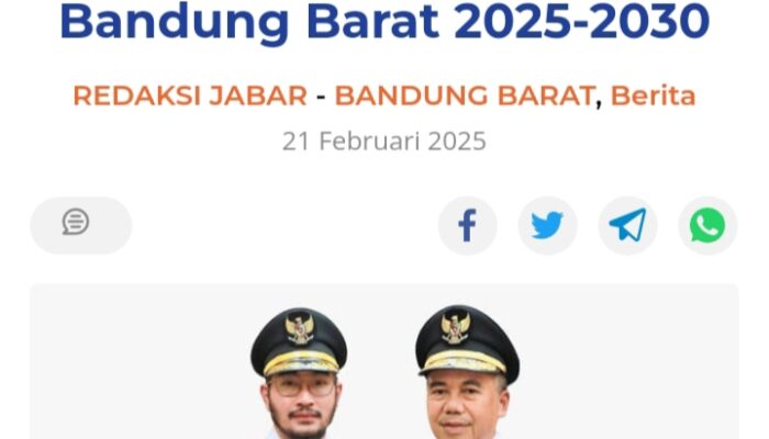 Kades Giriasih ujang supiandi Ucapkan selamat dan sukses atas pelantikan Jeje Ritchie – ismail sebagai Bupati dan Wakil Bupati bandung barat periode 2025-2030.