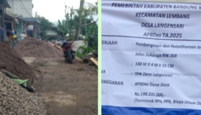 Pemerintah desa Langensari Bandung Barat Realisasikan dana desa tahap 1 untuk pembangunan Infrastruktur Jalan