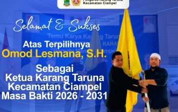 Omod Lesmana Resmi Terpilih Sebagai Ketua Karang Taruna Kecamatan Ciampel Periode 2026–2031