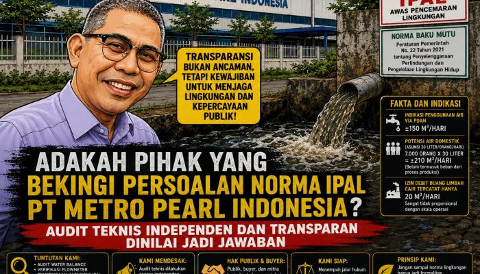 Adakah Pihak Yang Bekingi Persoalan Norma Ipal PT metro Pearl Indonesia? Audit Teknis independen dan Traspran Dinilai jadi Jawaban