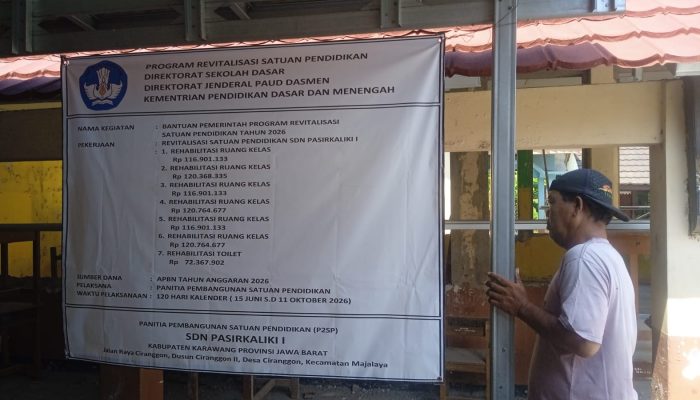 Warga Desa Pasirksliki Karawang Sorot Proyek Revitalisasi SDN Pasirkaliki 1 Diduga dikerjakan oleh pihak ketiga “